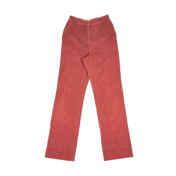 Wrangler Pants - Vtg 70s 80s Wrangler Corduroy Pants Juniors 11 High Rise Coral Made in USA